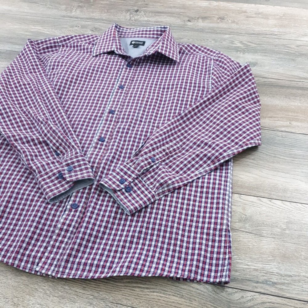 Haggar Clothing Mens Large Dress Shirt Long Sleeve Office Work Casual Patriotic - Picture 2 of 9